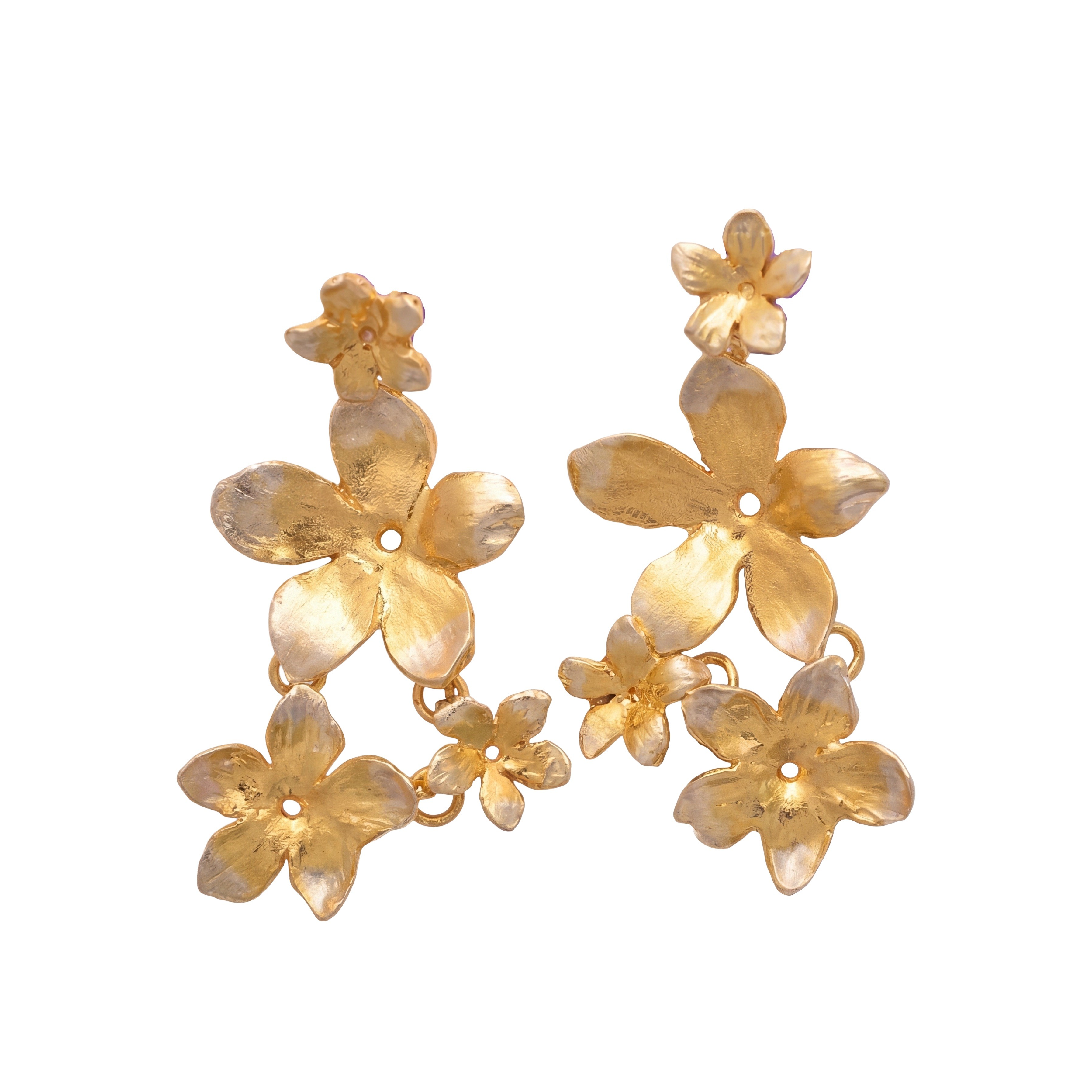 Flowery Collection, Long Jasmine Flower Earrings
