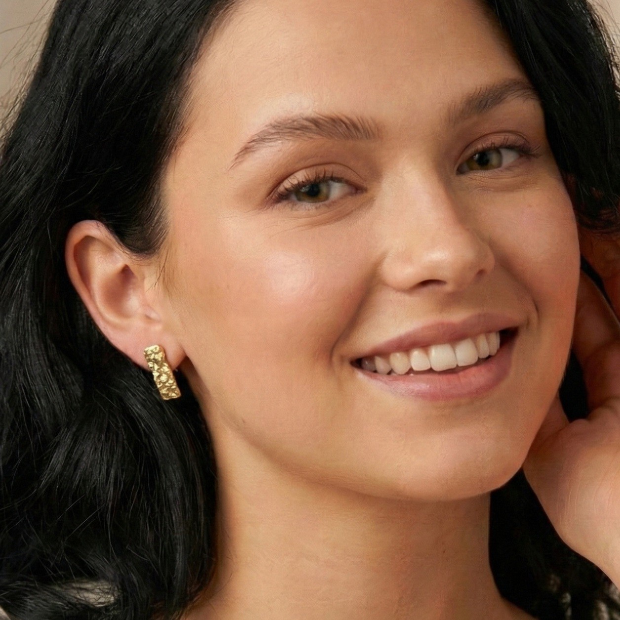 Essential Collection, Organic Rocky Impression Stud Earrings