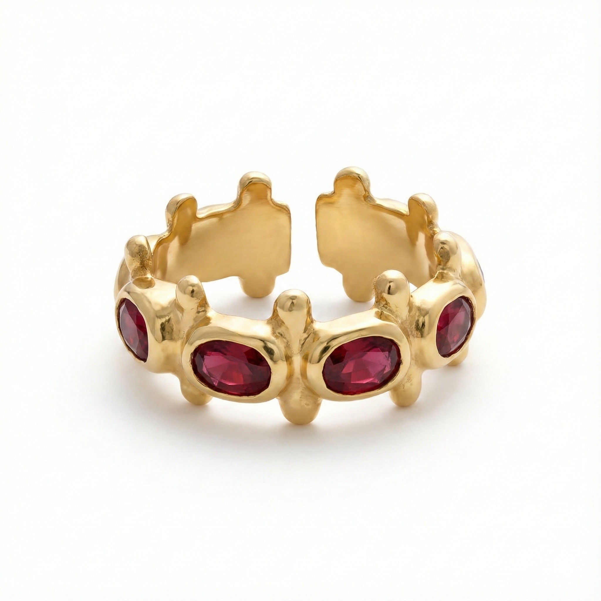 Roman Collection, Old Style Eternity Adjustable Ring With Garnet