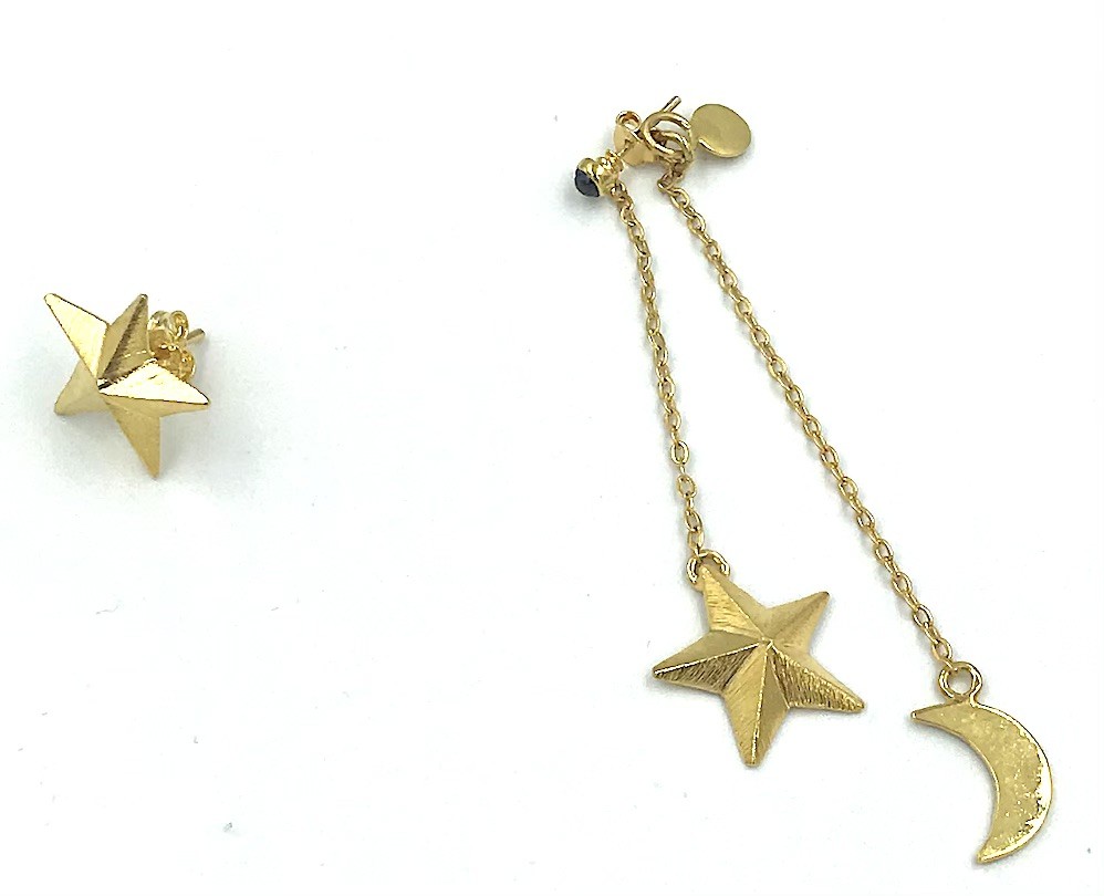Summer Night Collection, Stars With Half Moon Earring