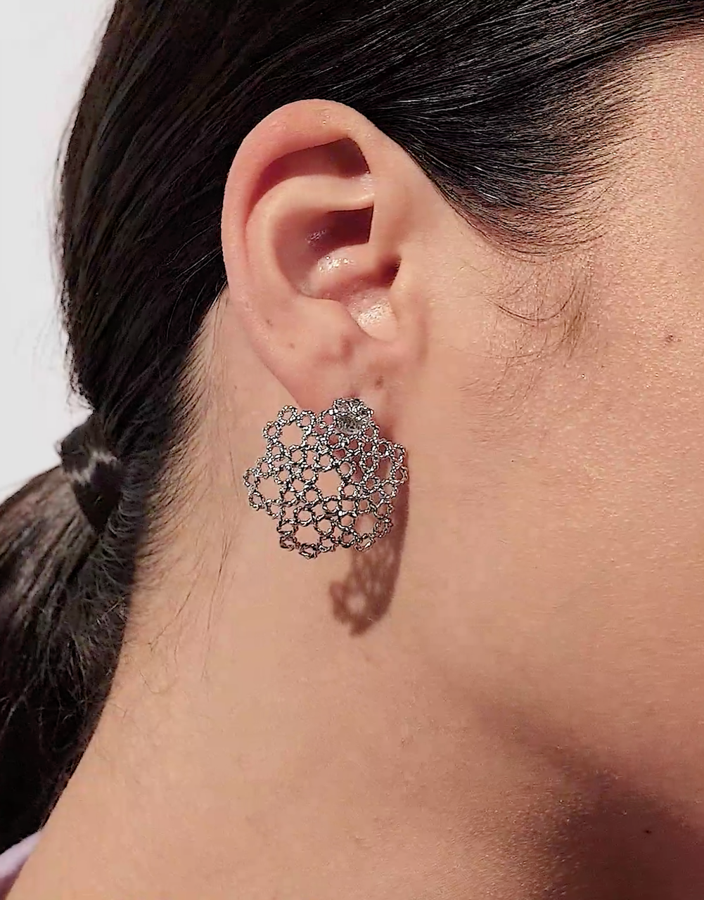 Handmade Dentellier Half Sphere Earrings