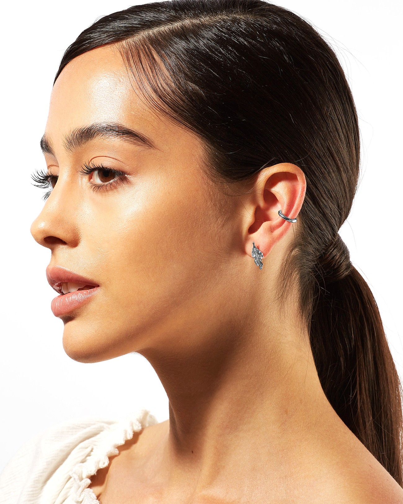 Handmade Tiny Feather Earrings Silver Jewelry