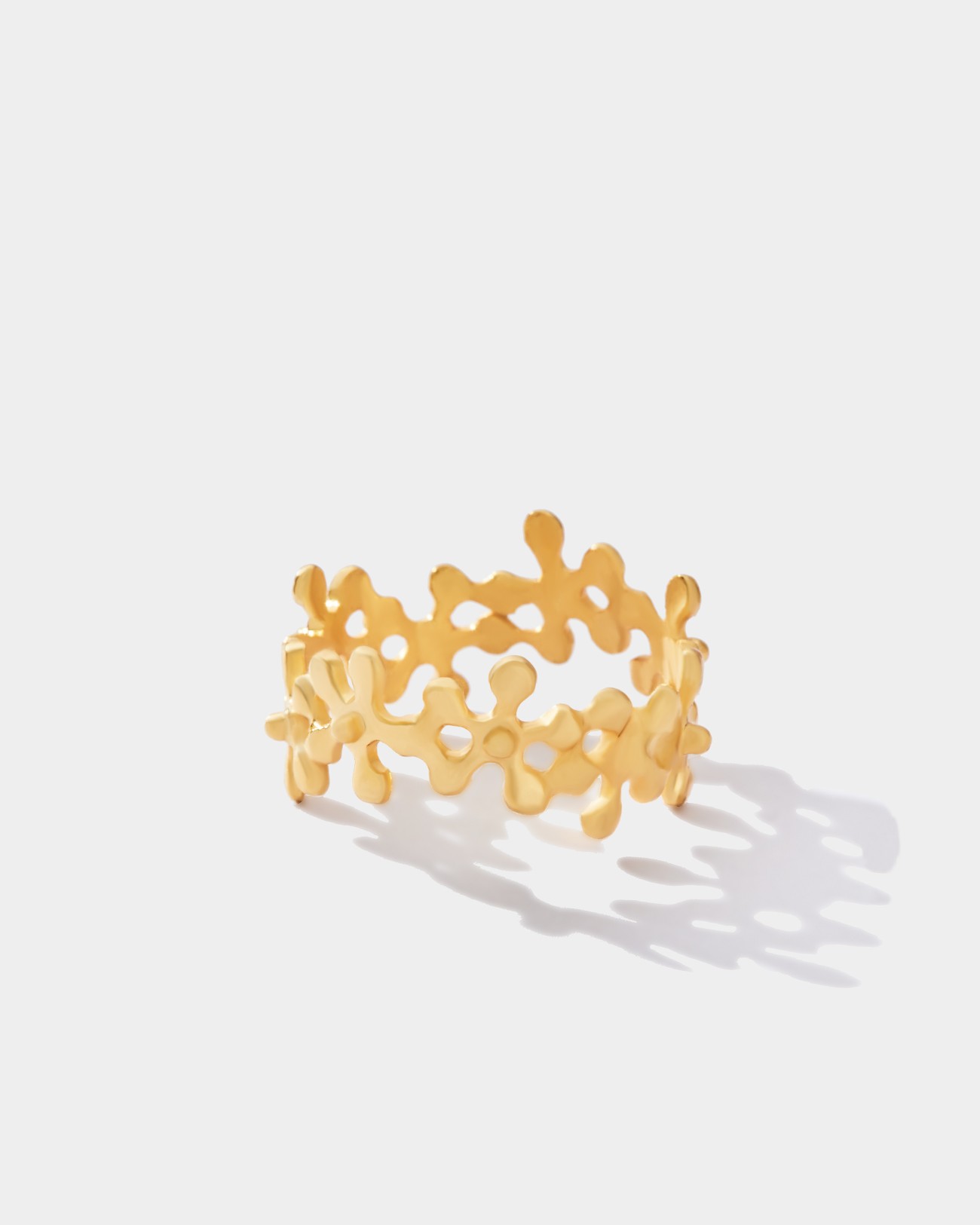 Handmade Flowers Band Ring Silver Jewelry