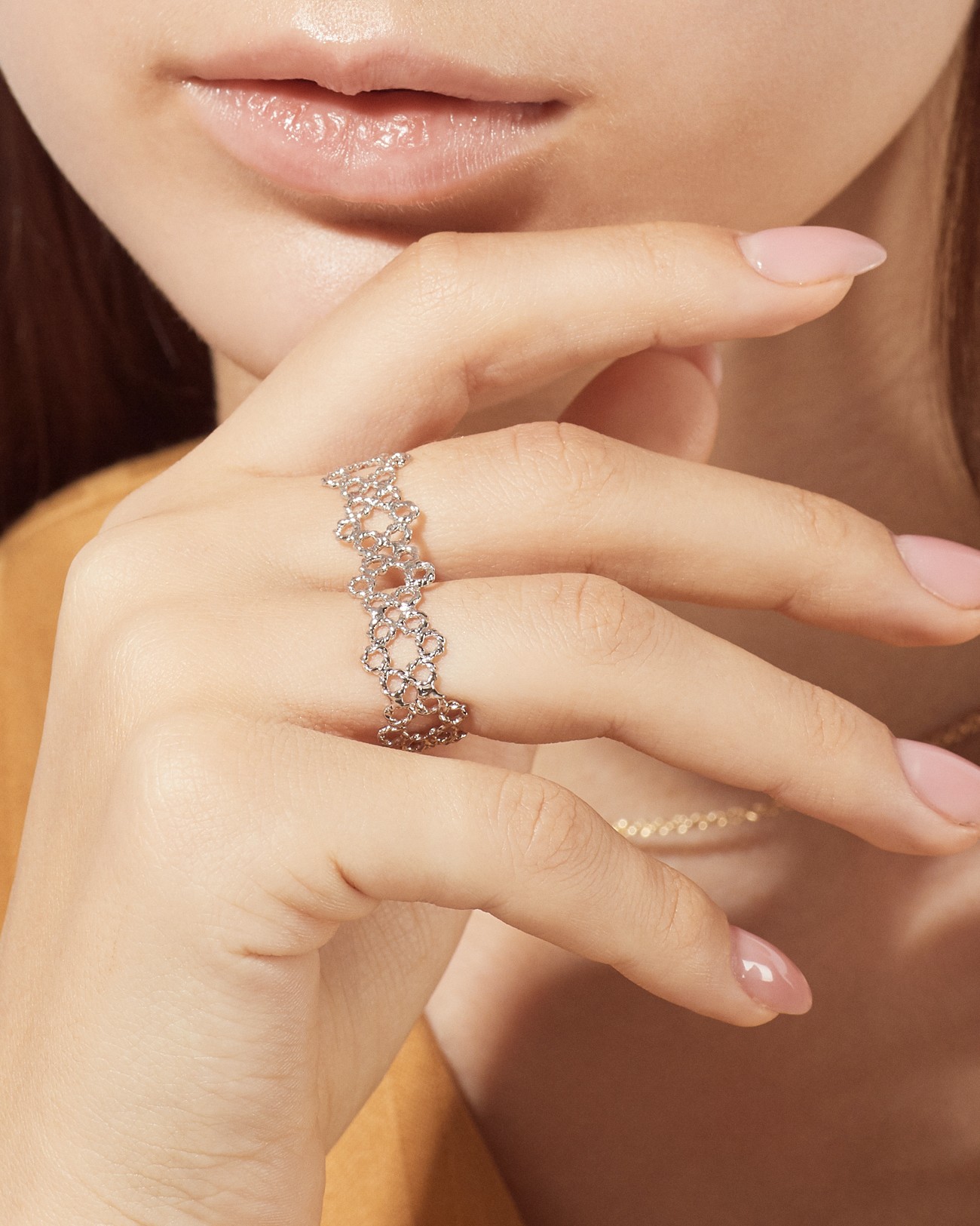 Handmade Dentellier Double Fingers Band Ring