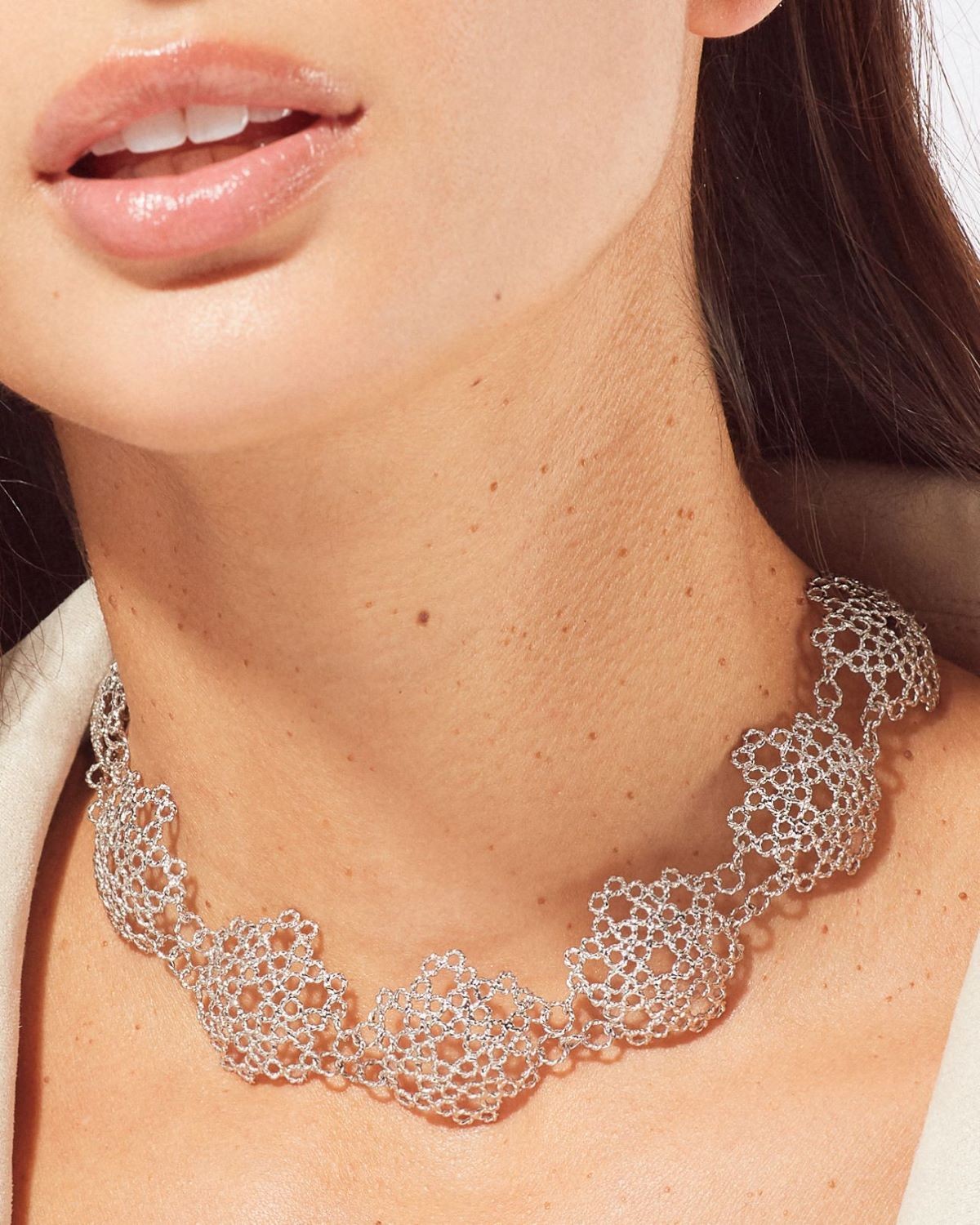 Handmade Dentellier Half Sphere Choker