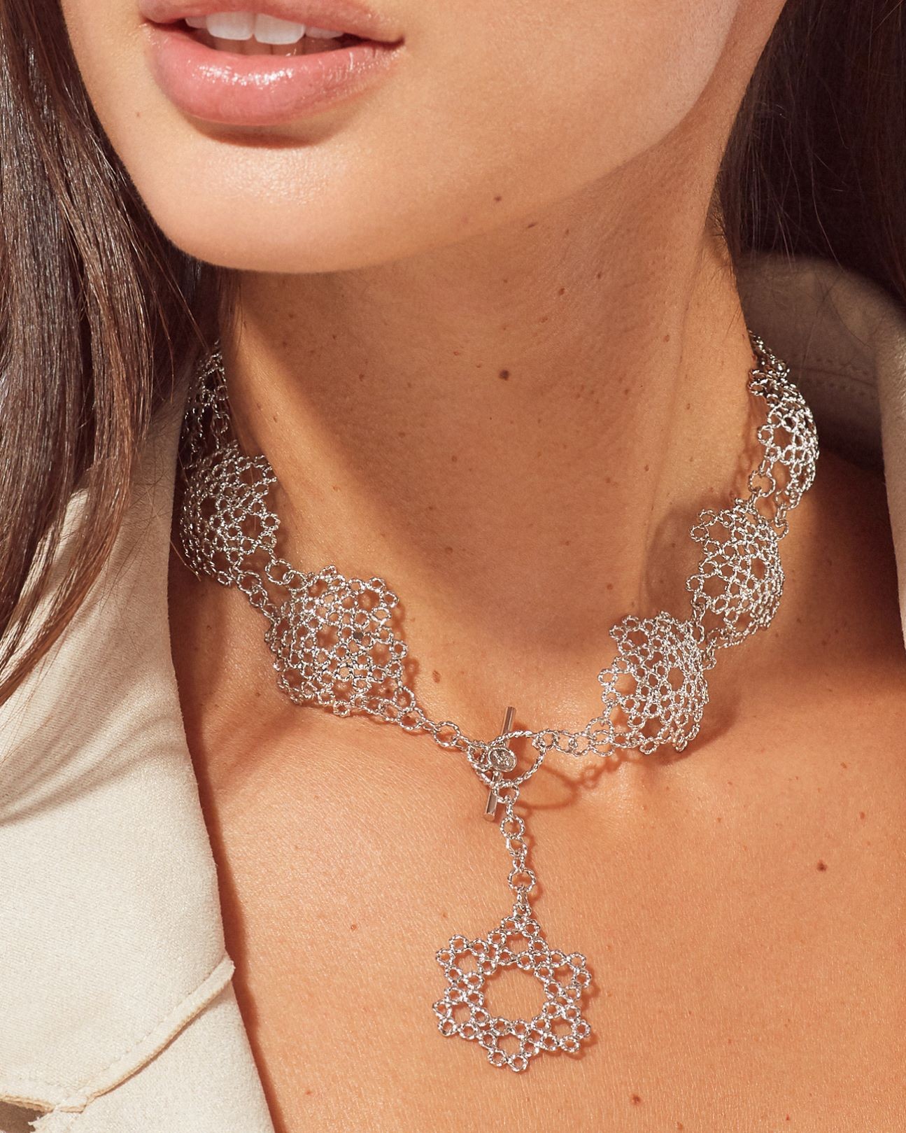 Handmade Dentellier Half Sphere Choker
