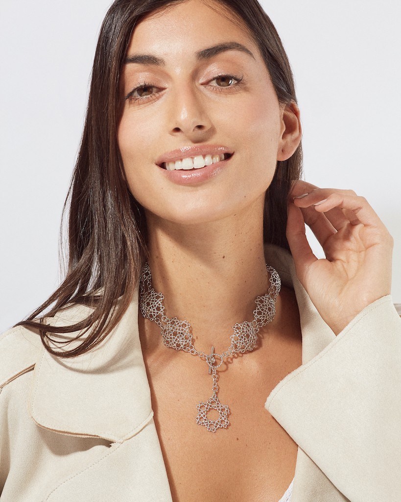 Handmade Dentellier Half Sphere Choker