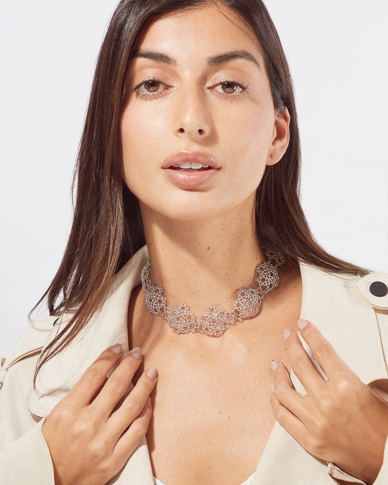 Handmade Dentellier Half Sphere Choker