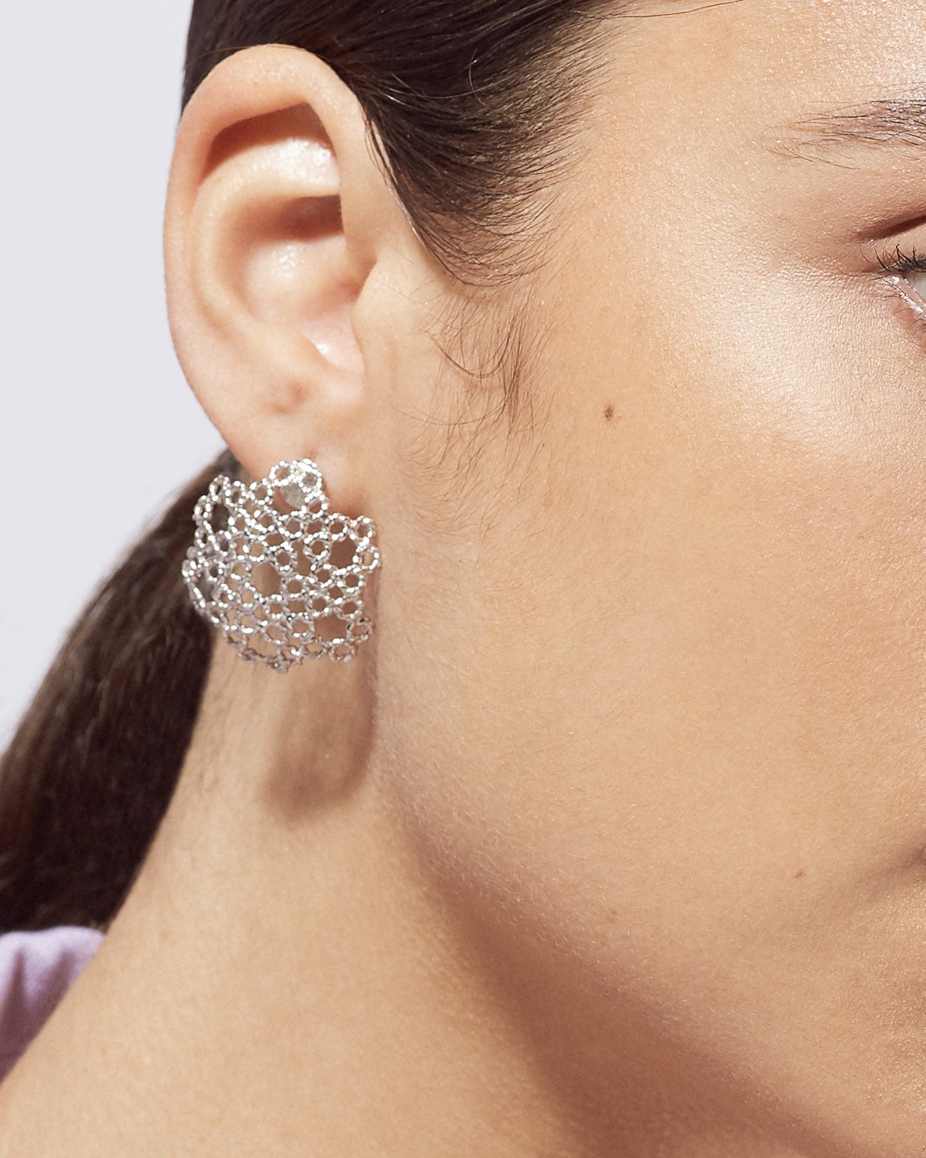 Handmade Dentellier Half Sphere Earrings