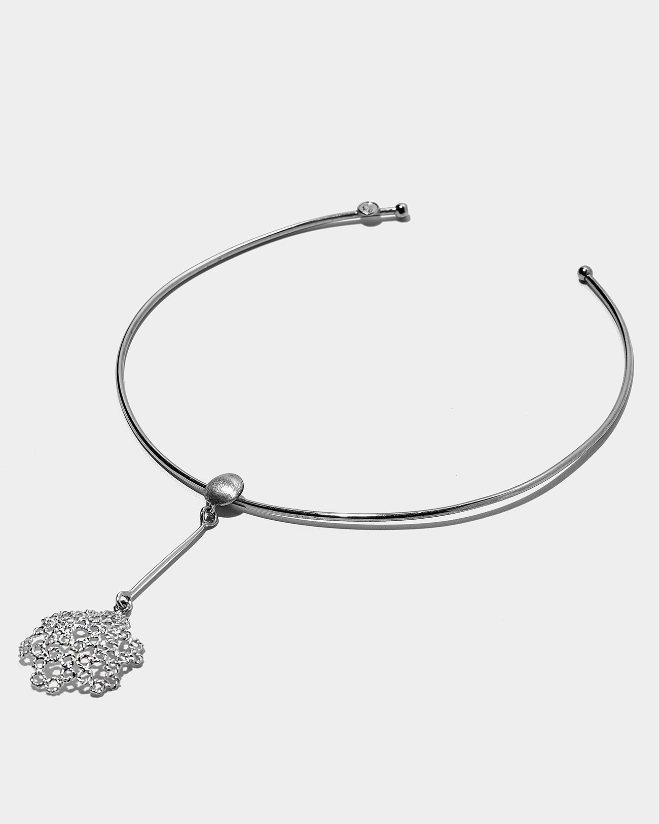 Handmade Dentellier Half Sphere Wire Collar Necklace