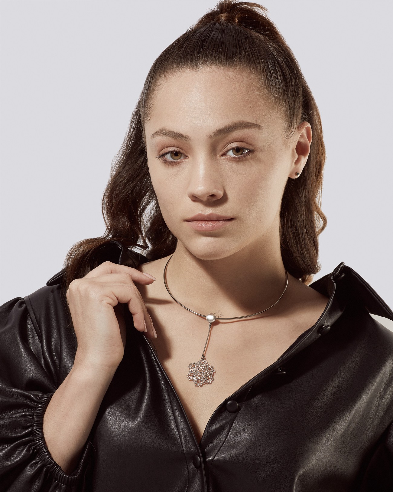 Handmade Dentellier Half Sphere Wire Collar Necklace