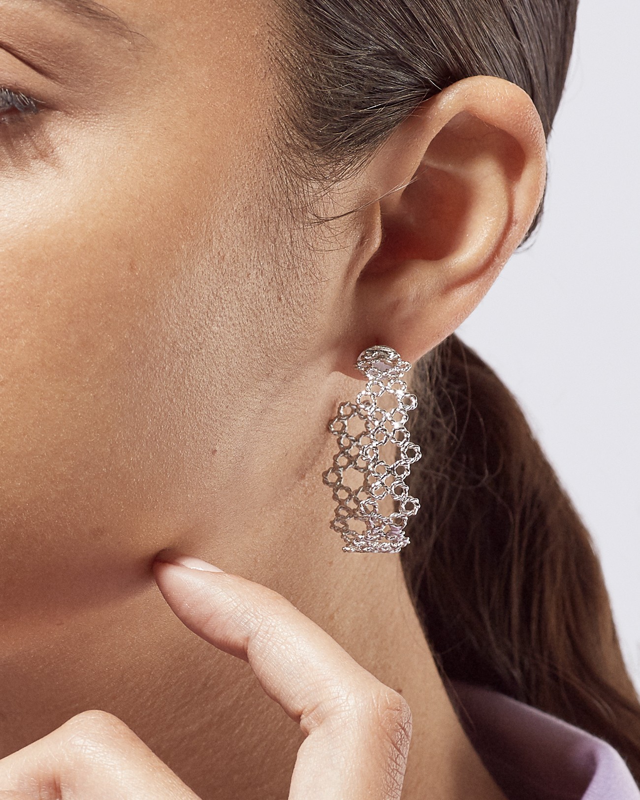 Handmade Dentellier Hoop Earrings