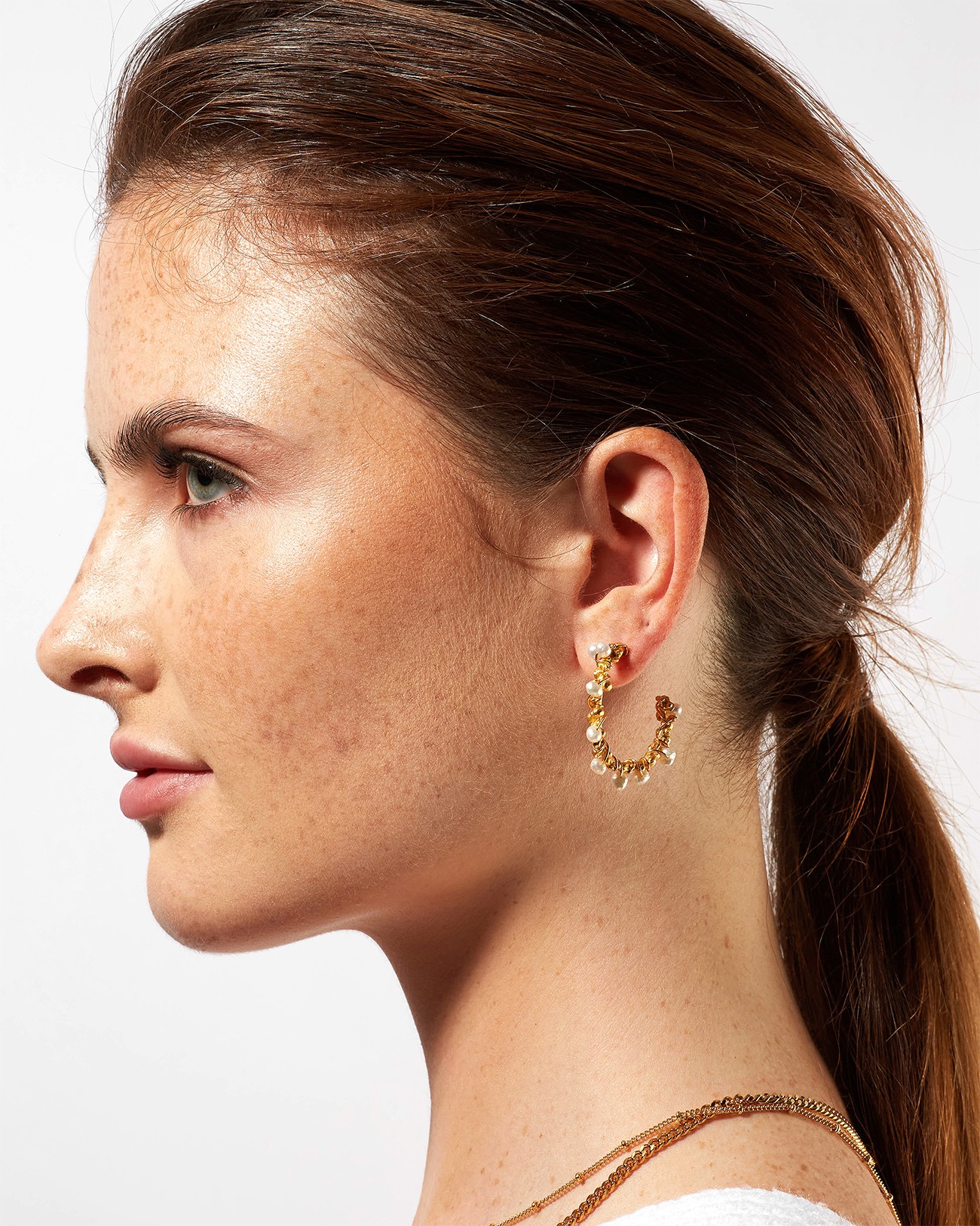 Handmade Wrapped Wire with White Pearls Earrings