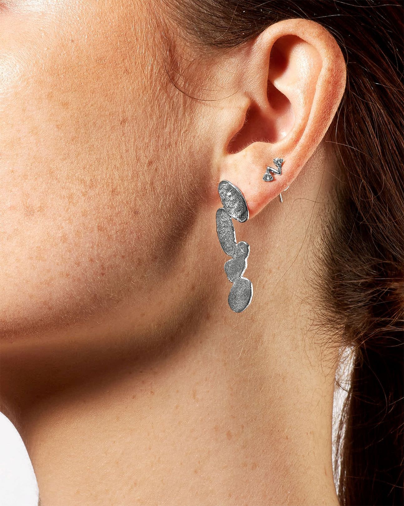 Handmade Essential Long Pure Silver Drop Earrings