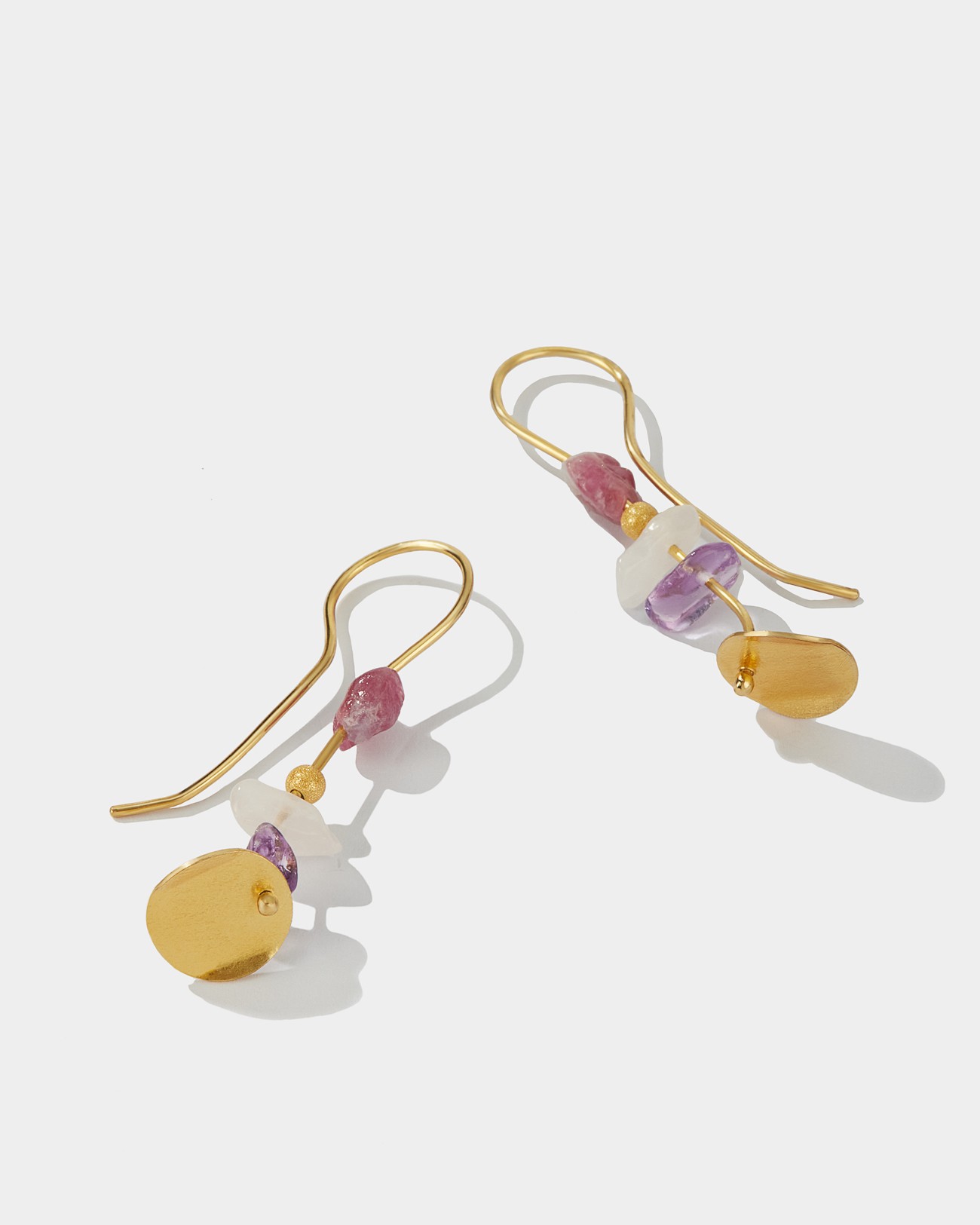 La Joie Amethyst, Tourmaline & Rose Quartz Medium Earring