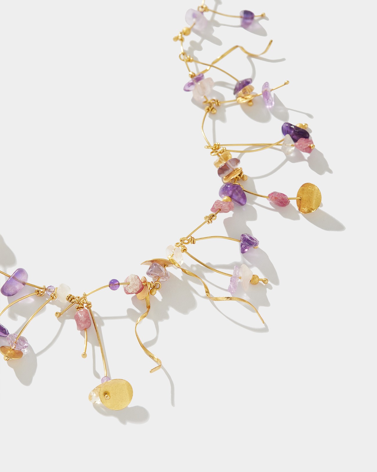 La Joie Amethyst, Tourmaline & Rose Quartz Necklace