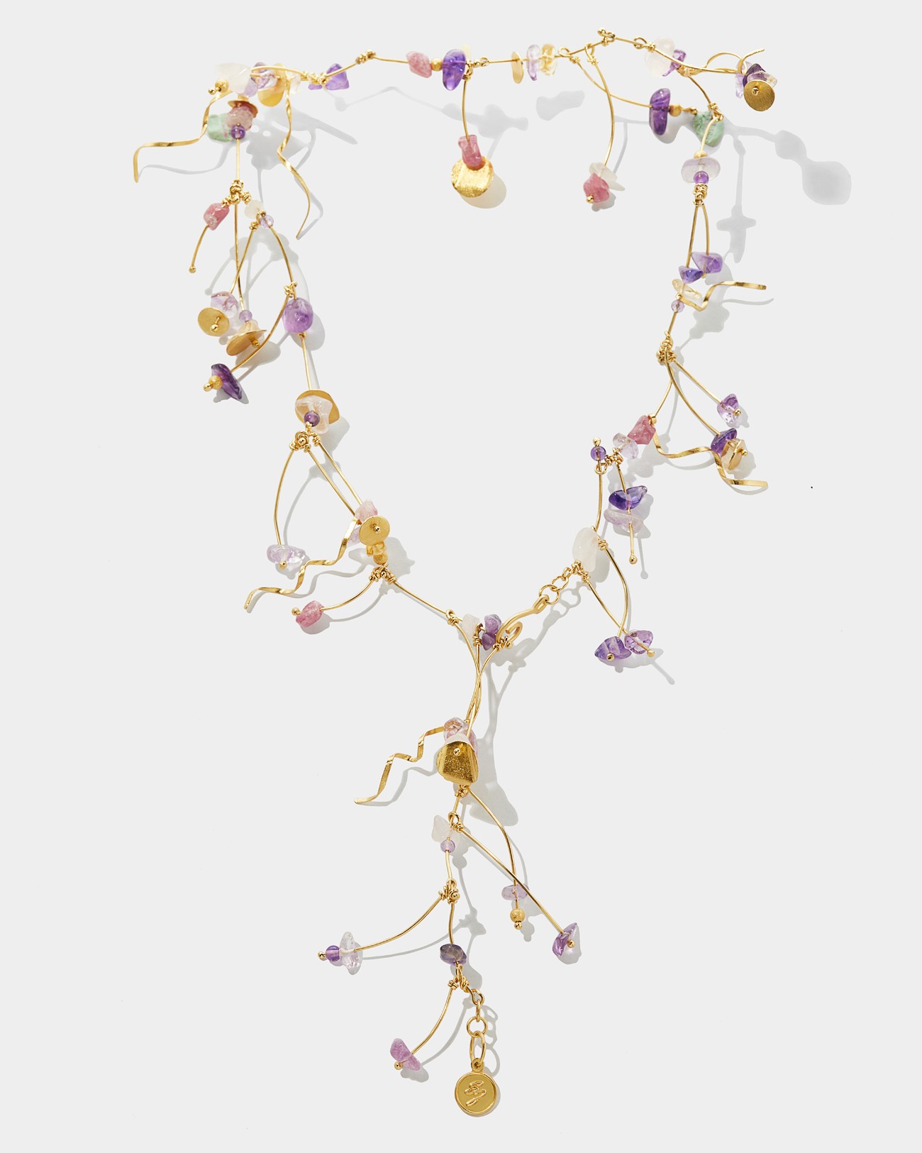 La Joie Amethyst, Tourmaline & Rose Quartz Necklace