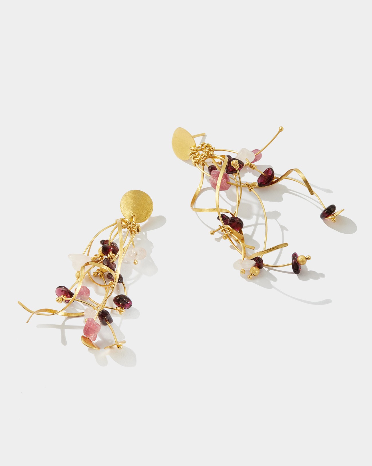 La Joie Garnet, Tourmaline & Rose Quartz Long Earring