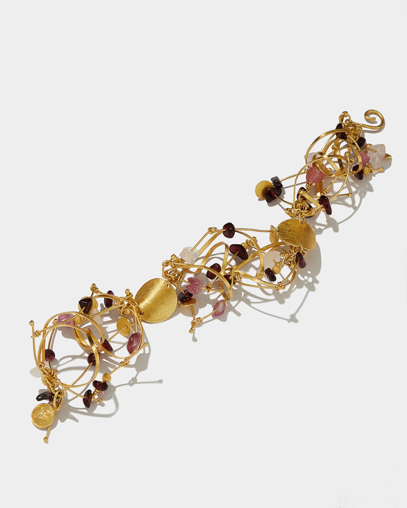 La Joie Garnet, Tourmaline & Rose Quartz Big Bracelet
