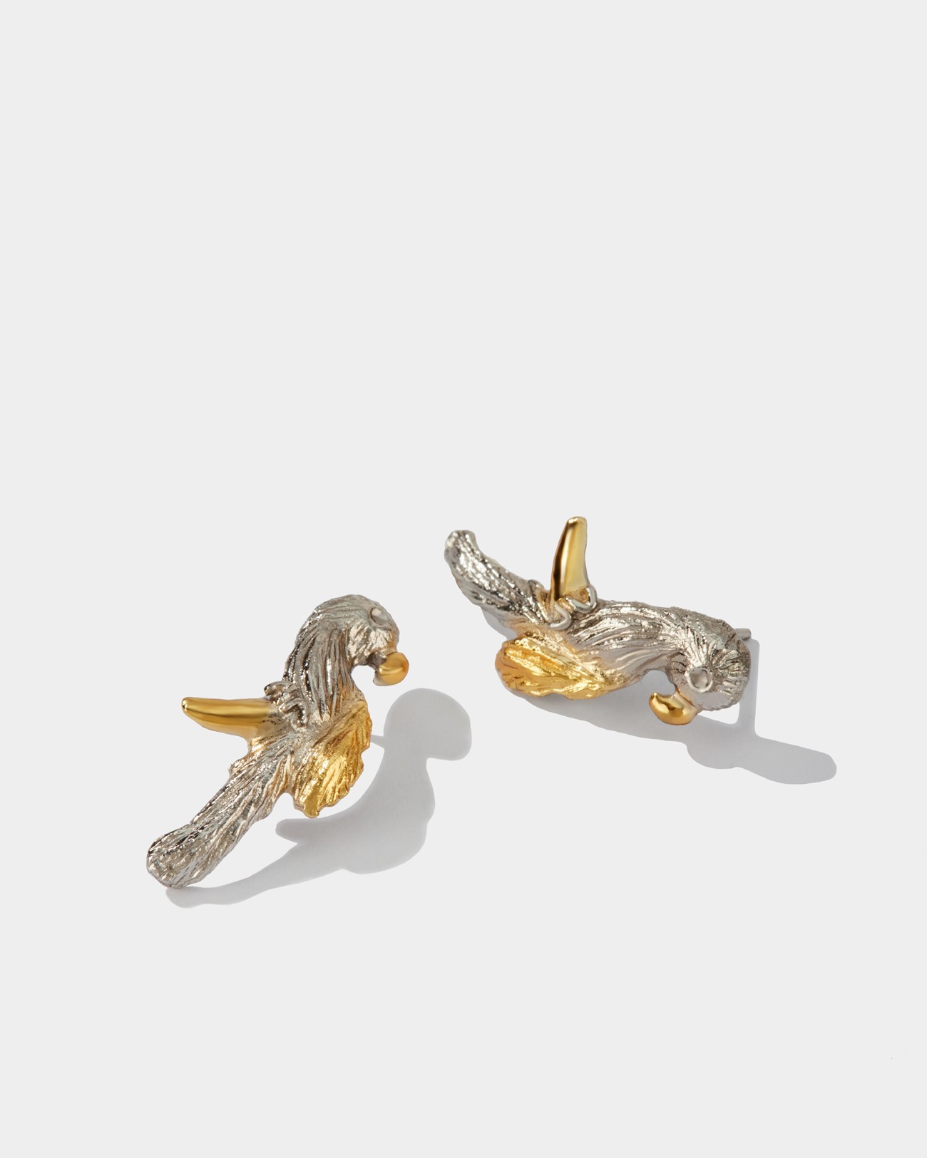 Flowery Collection, Engraved Bird Earrings