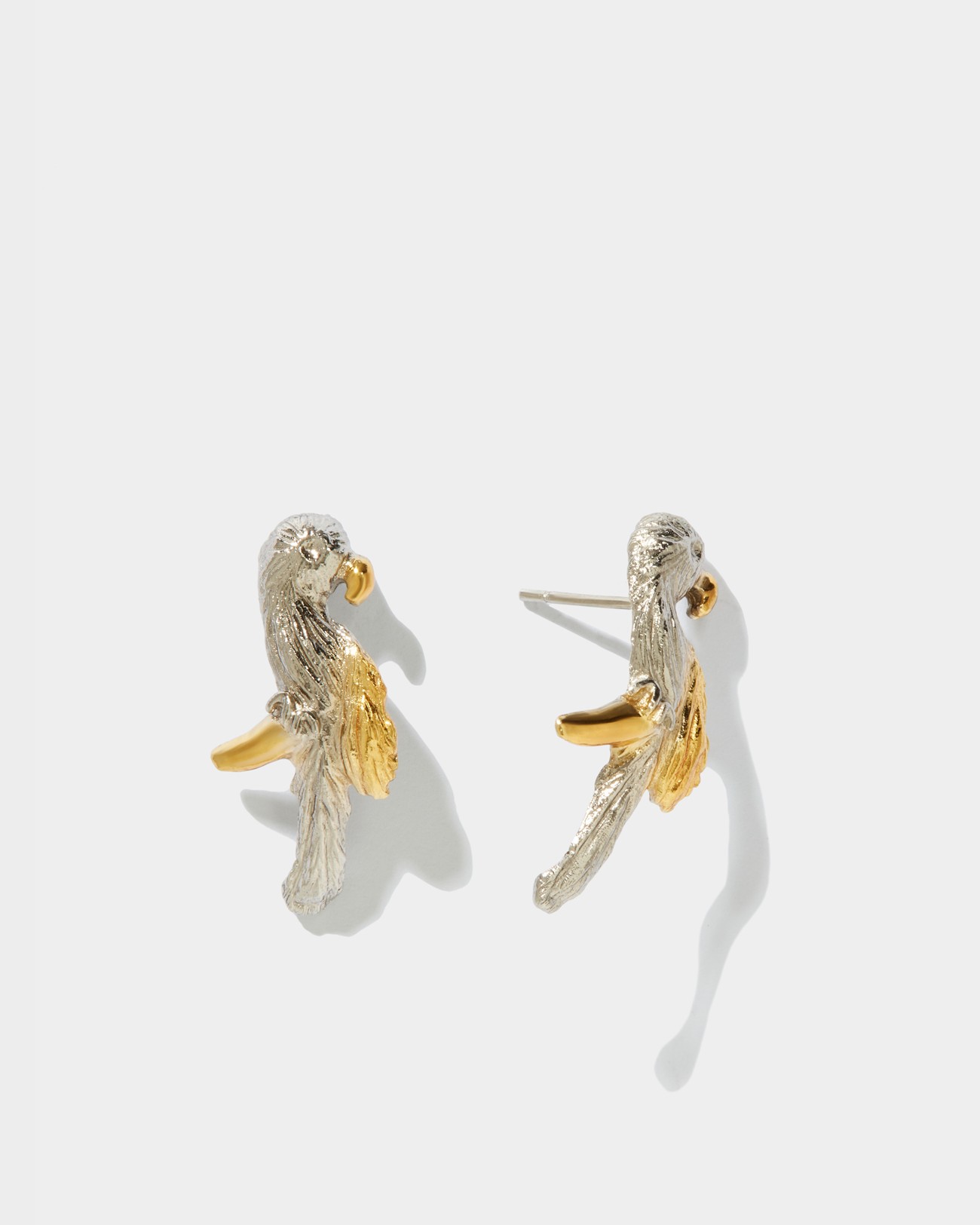 Flowery Collection, Engraved Bird Earrings