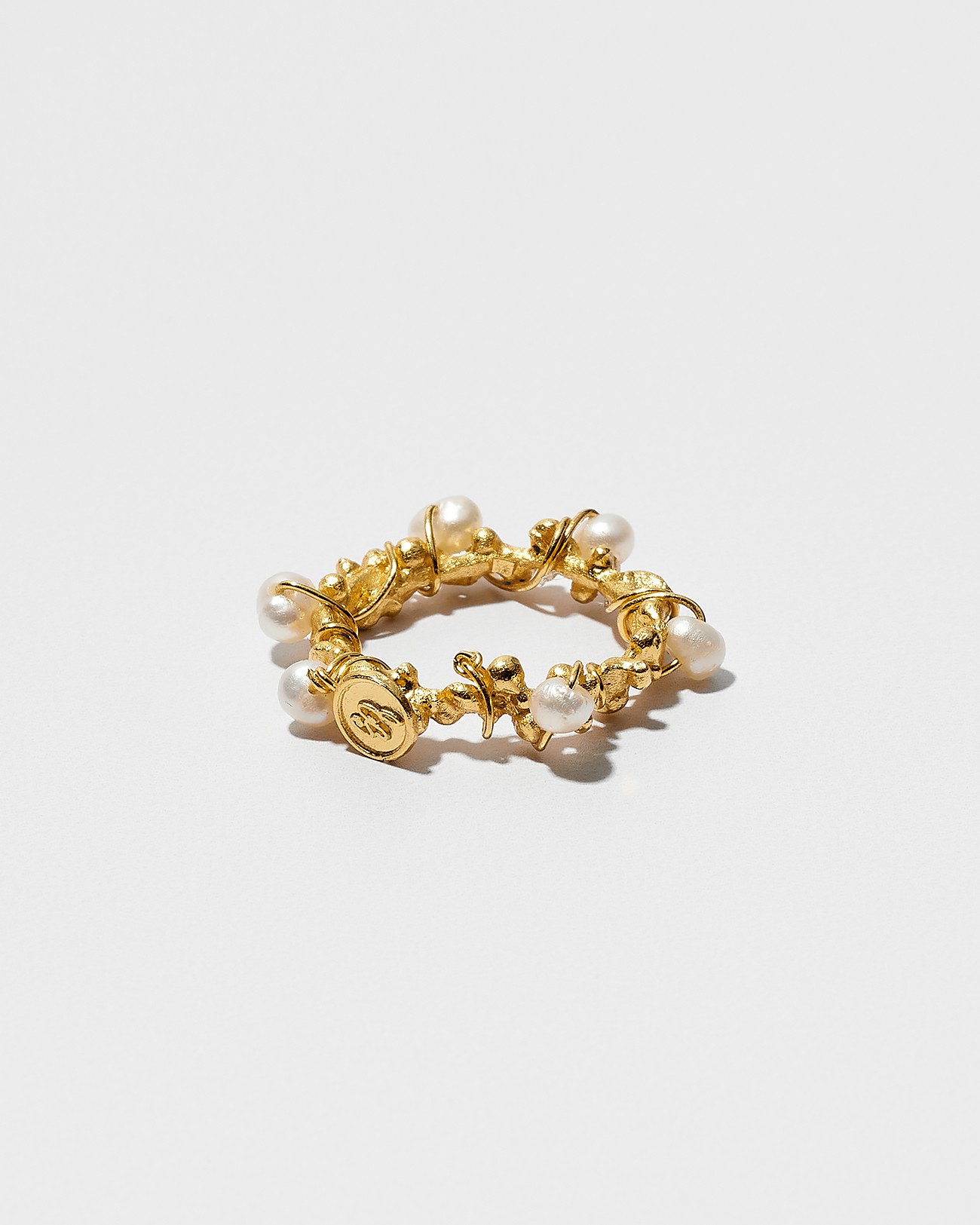 Handmade Organic Ring with Pearls
