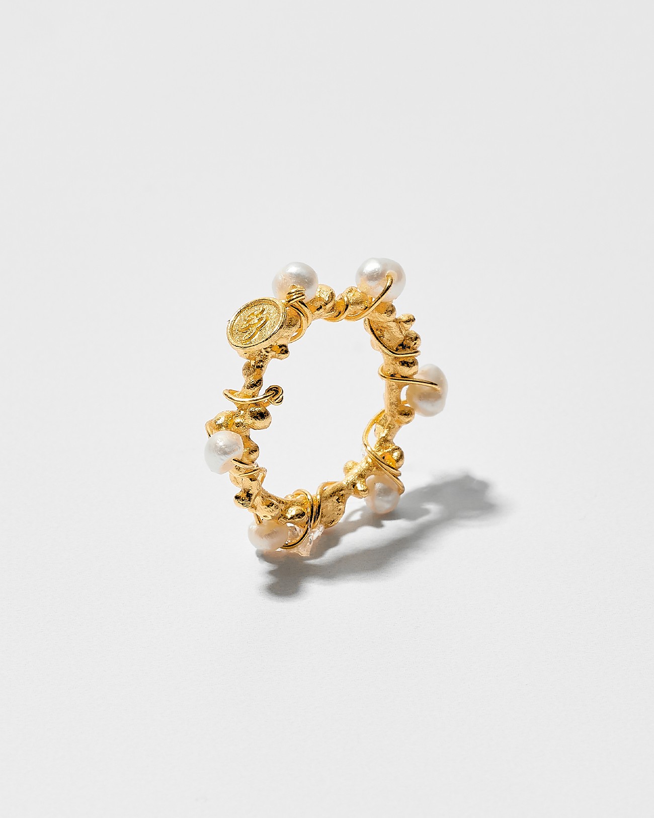 Handmade Organic Ring with Pearls
