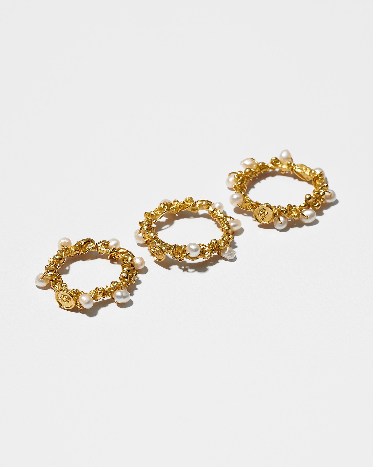 Handmade Organic Ring with Pearls