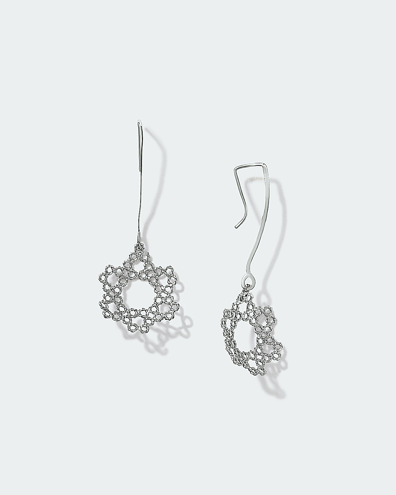 Handmade Dentellier Half Sphere With Long Hook Earrings