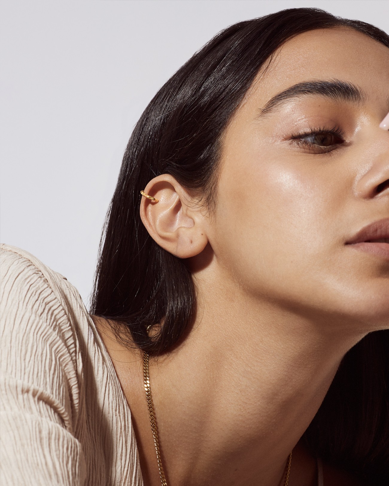 Ear Cuff Collection, Golden Grooves Texture