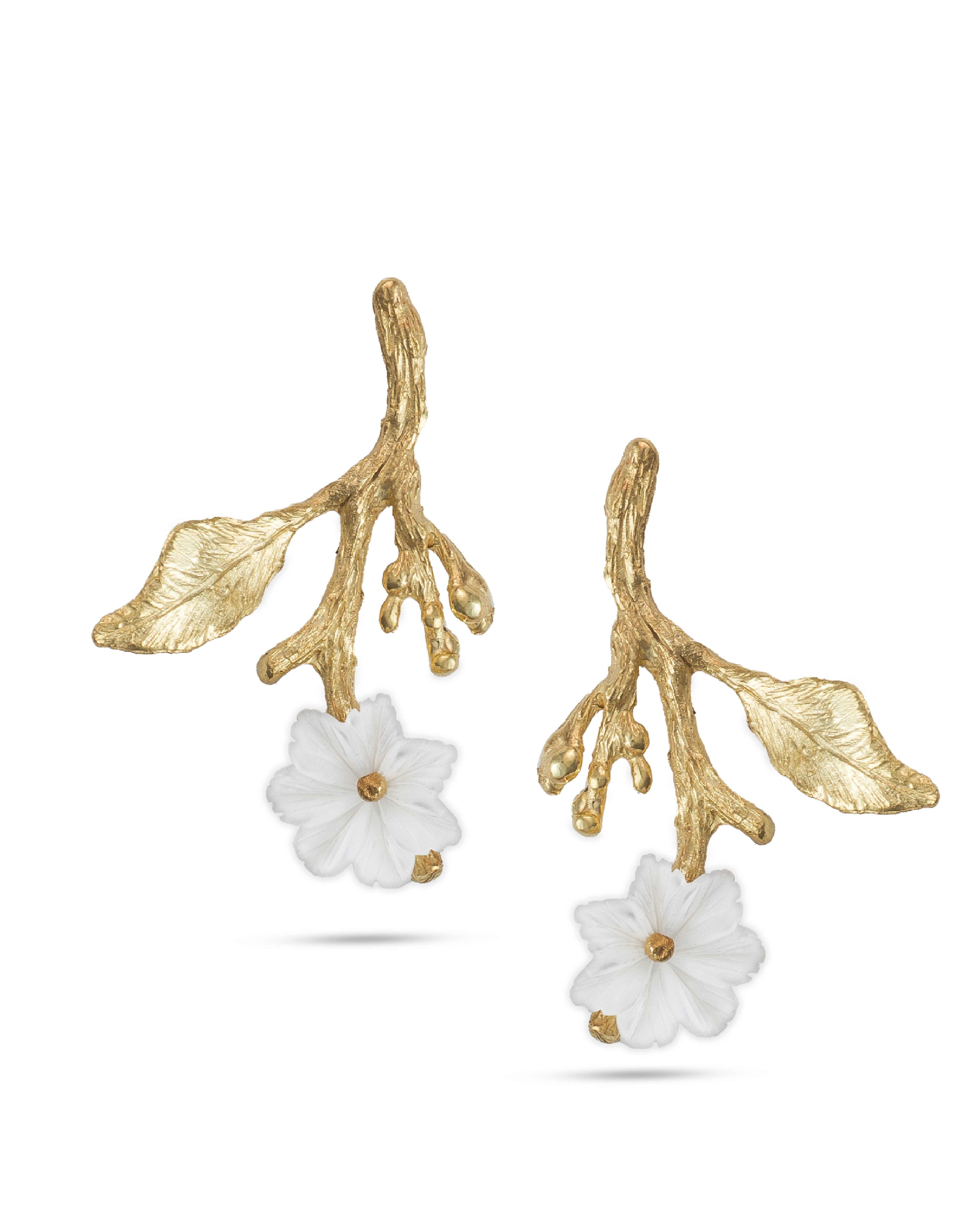 Flowery Collection, Mother Of Pearls Flower & Branch Earring