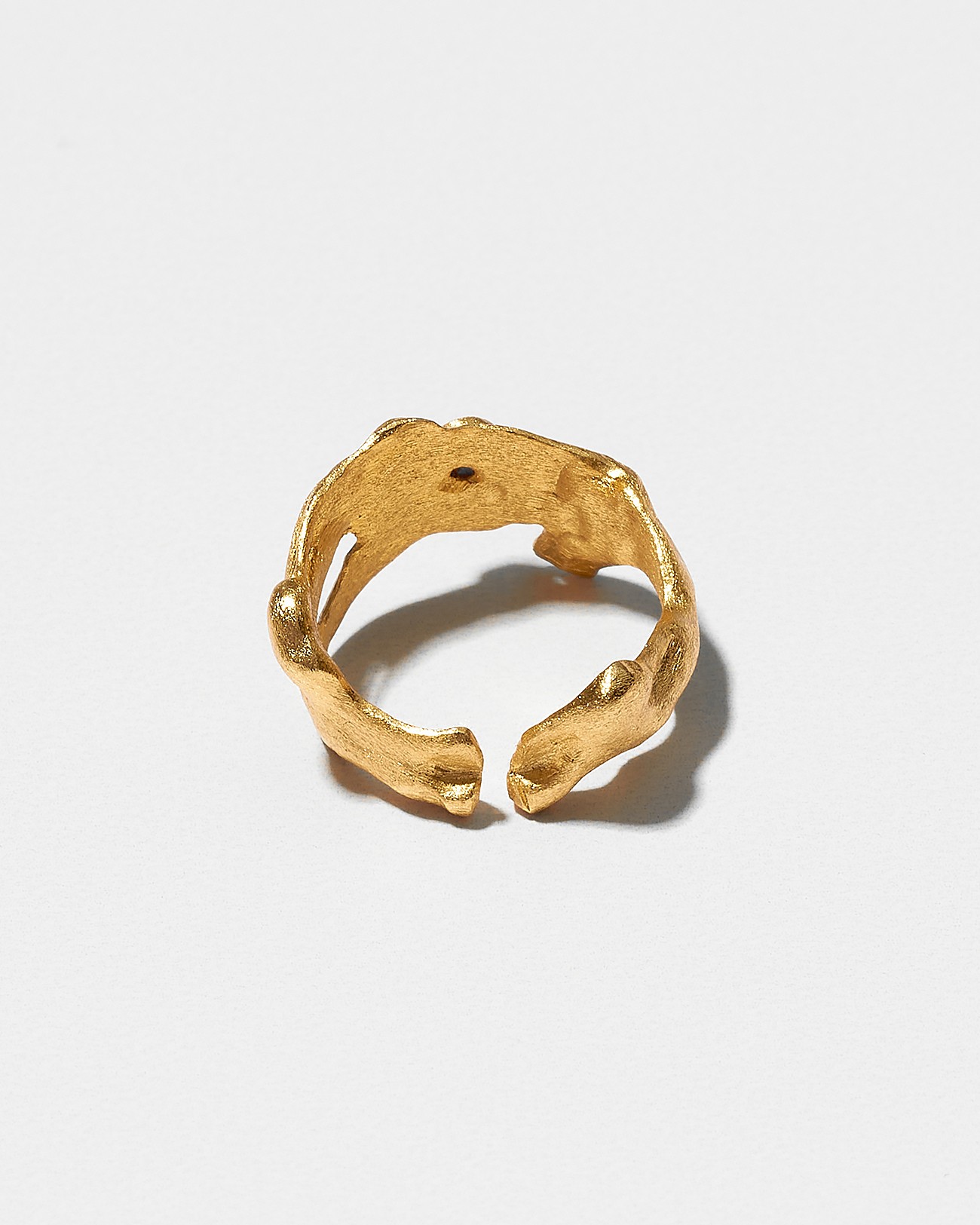 Handmade Organic Knuckle Ring with Garnet Stone