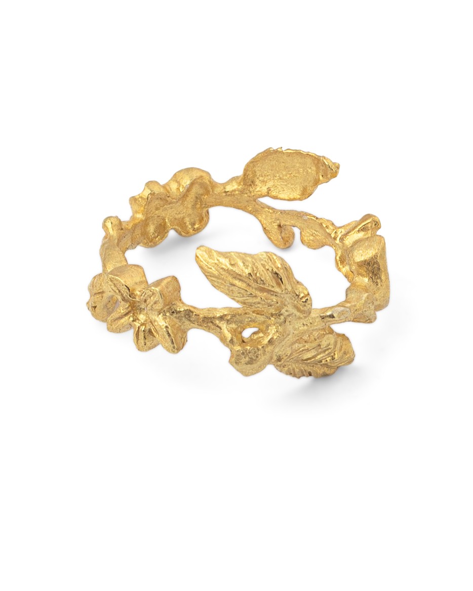 Flowery Collection, Collective 3 Flowers & Leaves Engraved Ring