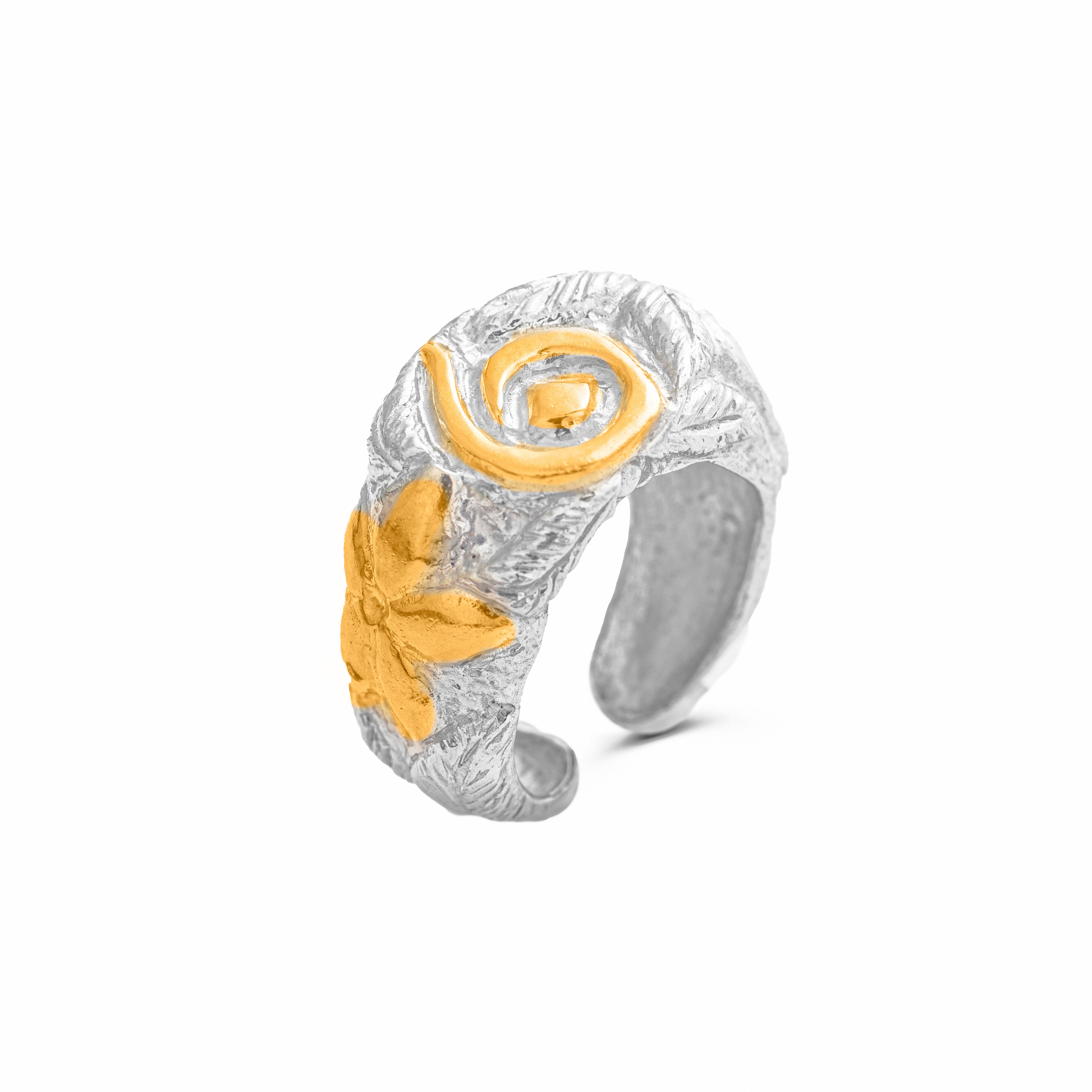 Calligraphy Collection, Arabic Initials , Letter N (Non ن), Adjustable Ring