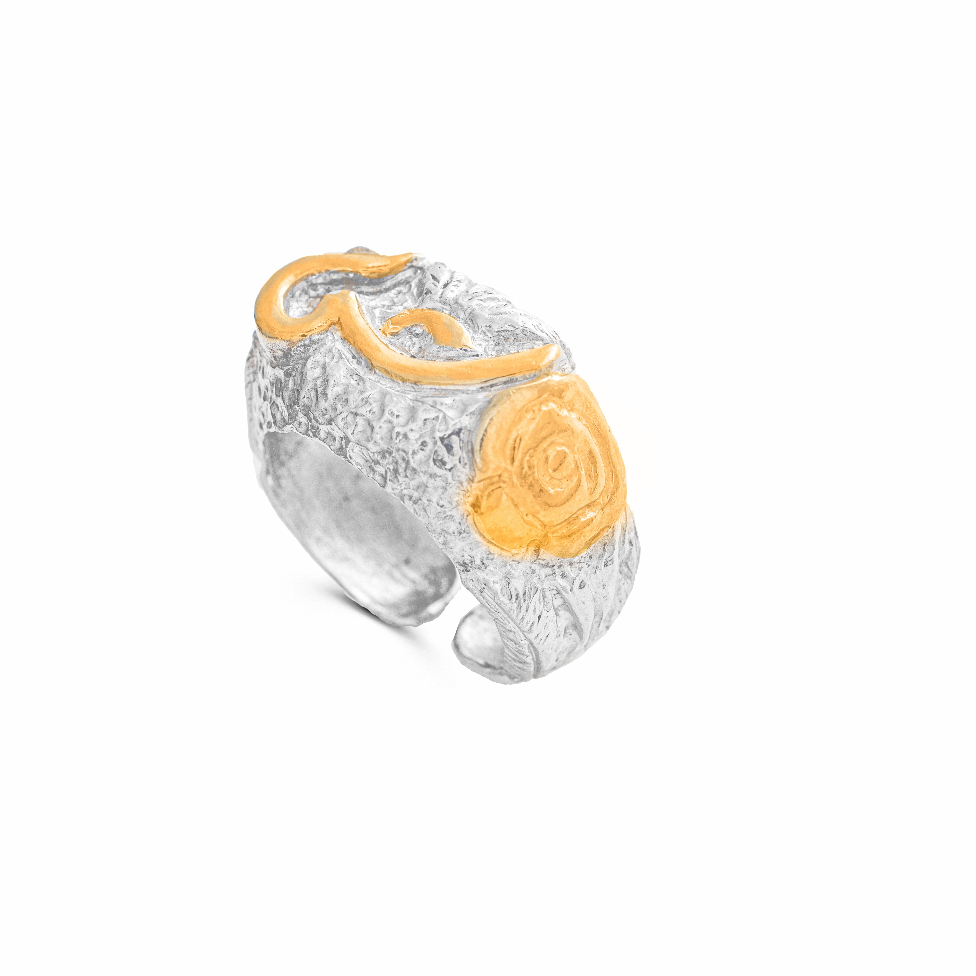 Calligraphy Collection, Arabic Initials , Letter Sh (Sheen ش) , Adjustable Ring