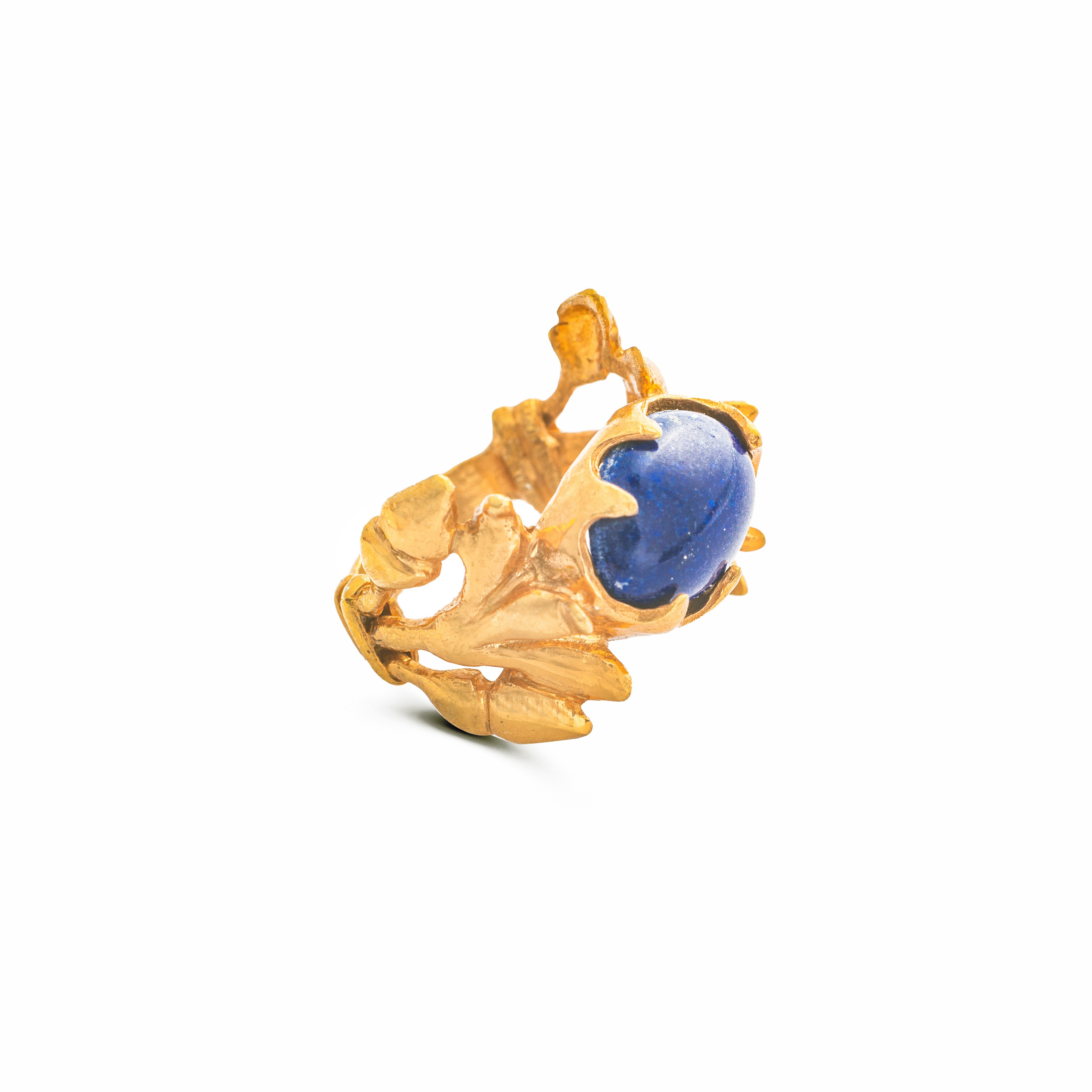 Pharaonic Collection, Lotus with Oval Lapis Stone Ring