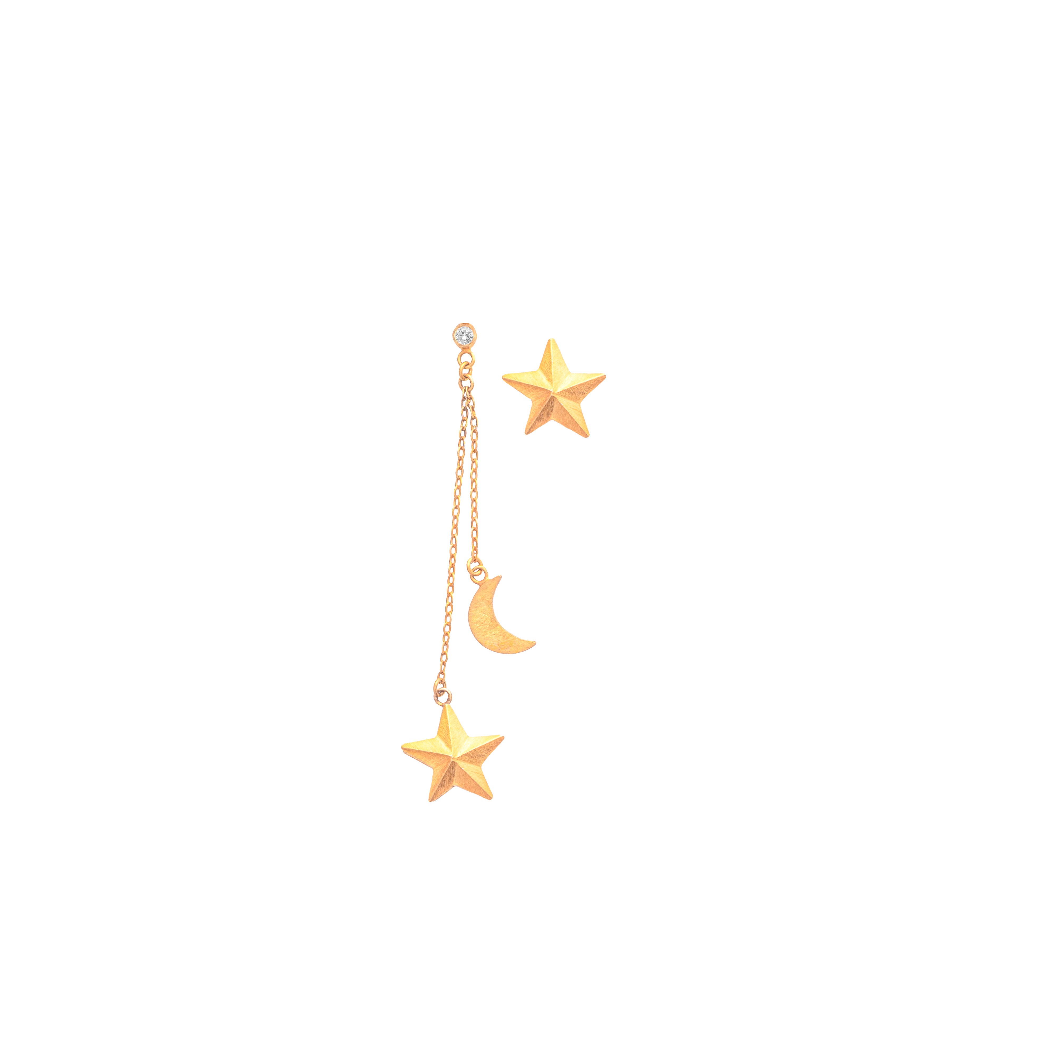 Summer Night Collection, Stars With Half Moon Earring
