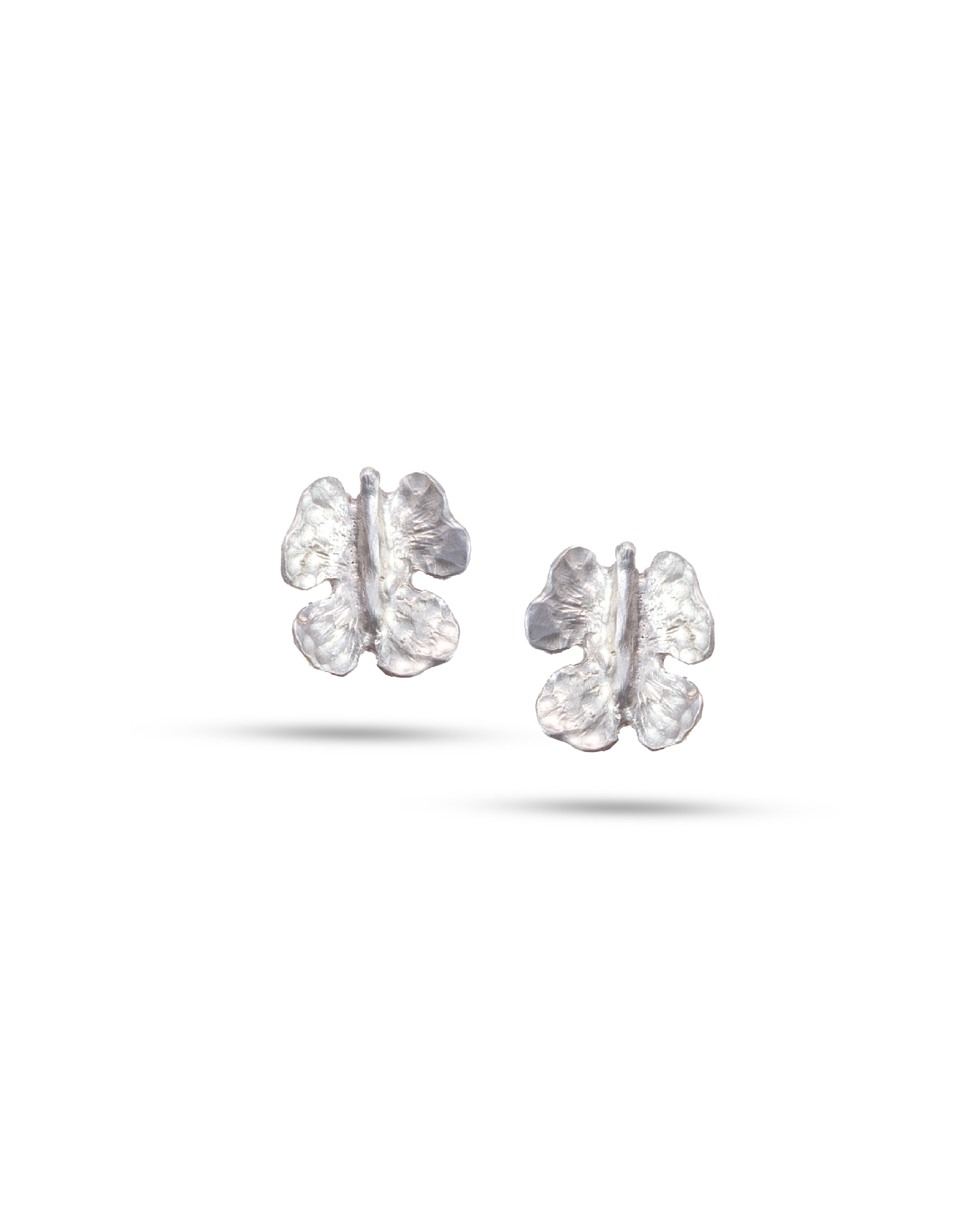 Flowery Collection, Engraved Butterfly, Leaves & Tourmaline Earring