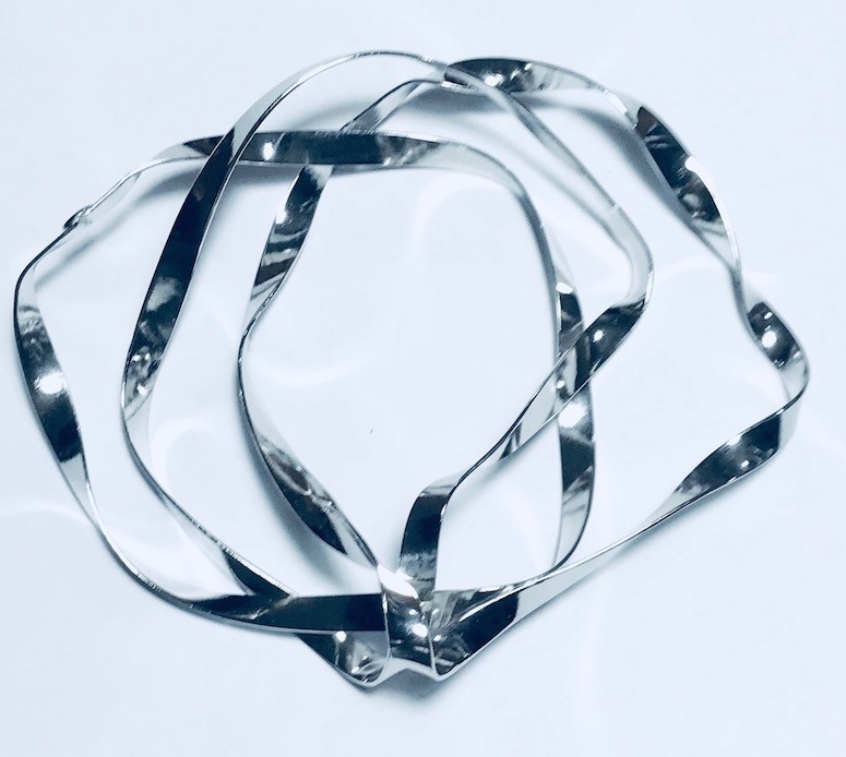 Enchanted Lady Collection ,Silver platinum plated twisted wire bracelet (3 wires)