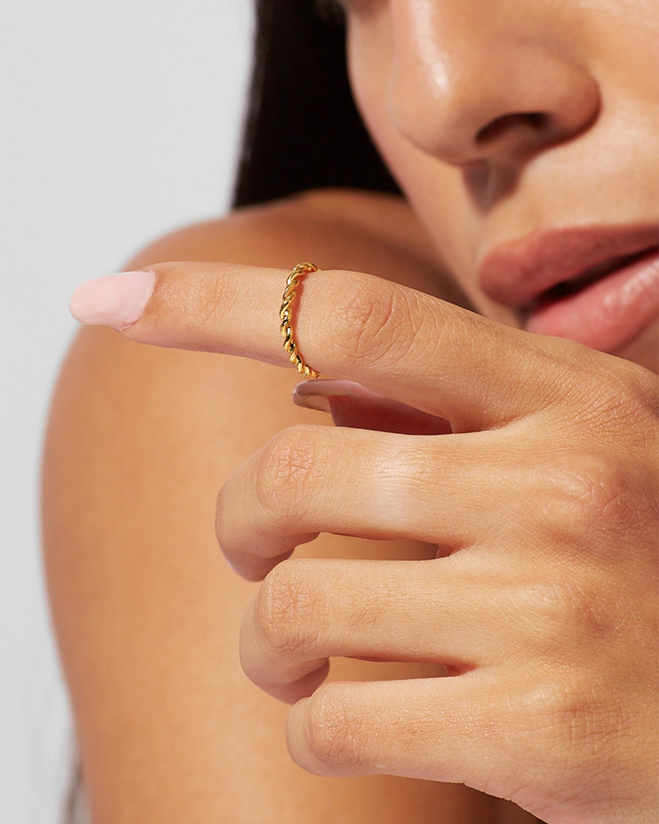 Just Ring Collection , Knuckle Rings, Twisted Gold  Plated