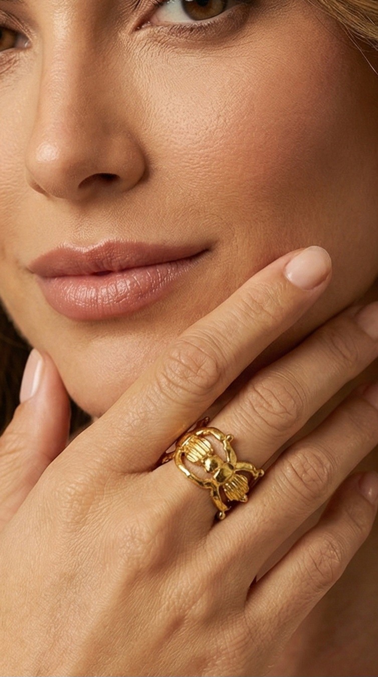 Pharaonic Collection,Med Scarabs Band Ring