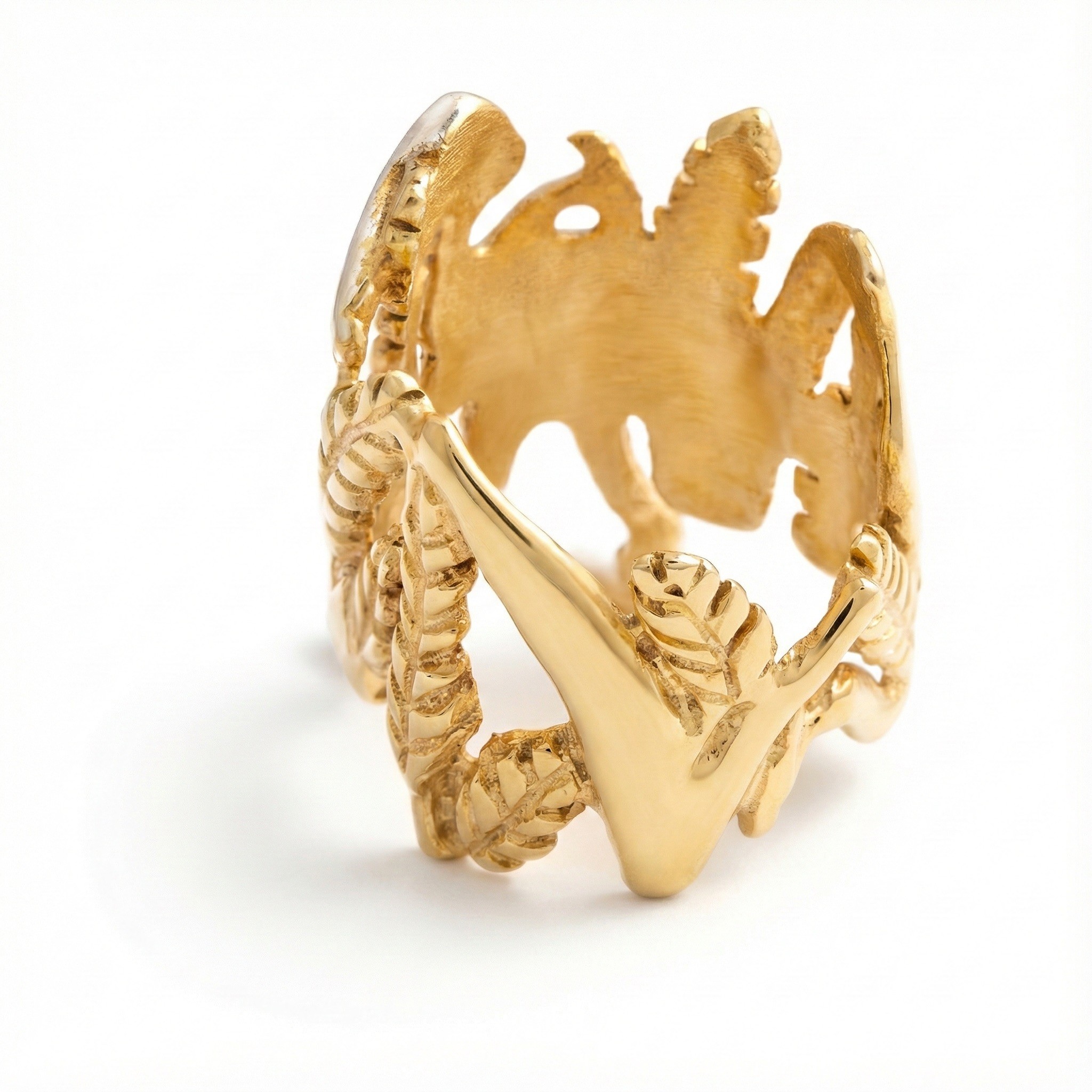 Pharaonic Collection, Ibis Bird In The Wheat Field Adjustable Ring