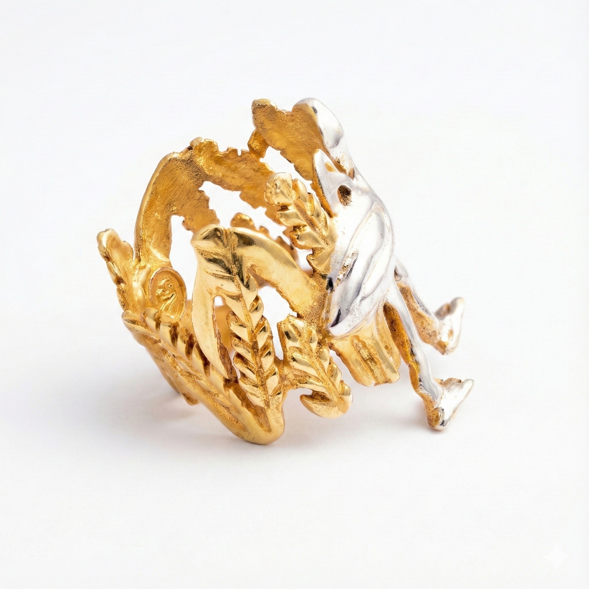 Pharaonic Collection, Ibis Bird In The Wheat Field Adjustable Ring